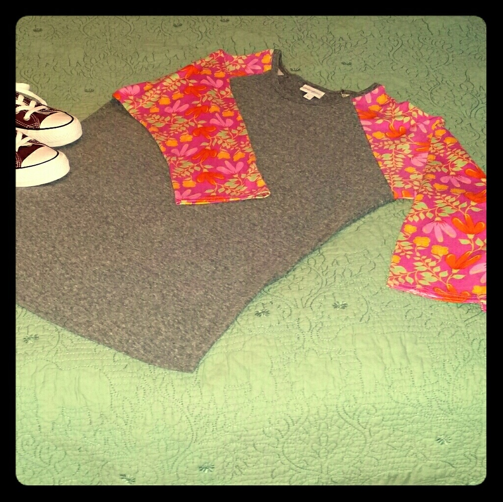 Lularoe Floral Randy Baseball T-Shirt